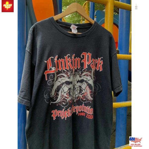 Винтаж Винтаж 2004 Linkin Park Projekt Revolution Тур Футболка Мужская Женская Унисекс Футболка XL
