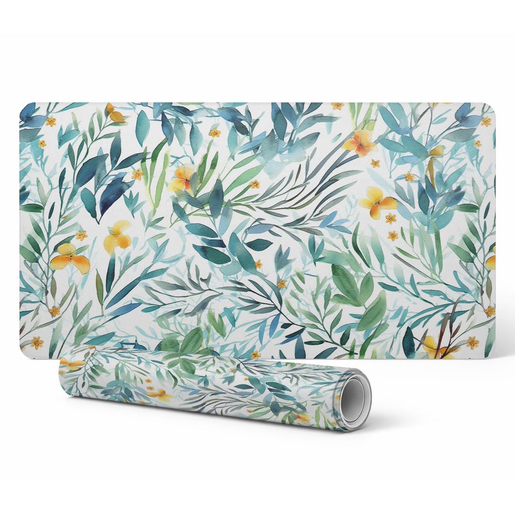 Designerska Podkładka Ochronna Pod Laptopa Akwarela Roślinna 120X60 Cm