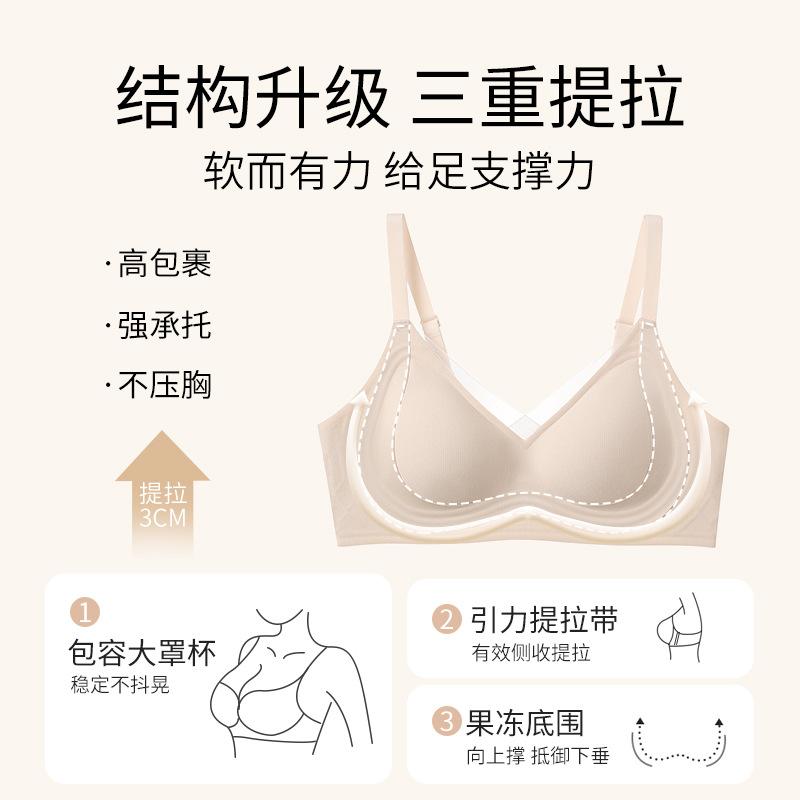 Underwear women's small breasts gather and close secondary breasts, anti-sagging and seamless soft support, upper support, pull sports bra new