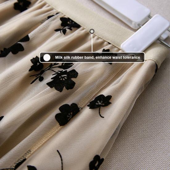 Kjolar Dam Blommig Tryck Chiffong A-Linje Kjol Elastisk Hög Midja Ledig Midi Kjol Kläder Jupe Plus Storlek