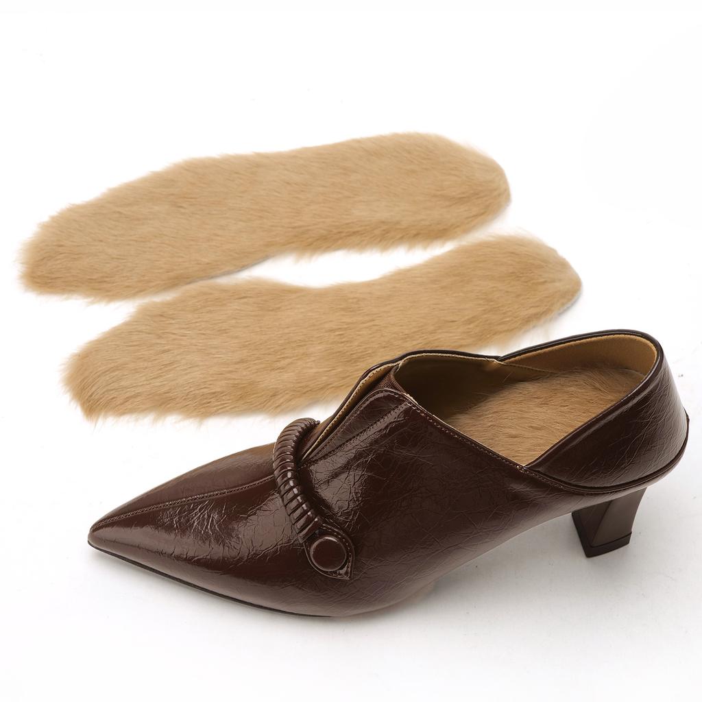 Fashion deep mouth temperament high heels women's autumn 2025 new thick heel soft leather professional commuting versatile retro single shoes