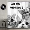 Funny Cats Shower Curtain Kids Cartoon Cute Kitten Kawaii Animal Black And White Lovely Pet Nursery Bathroom Set Hilarious