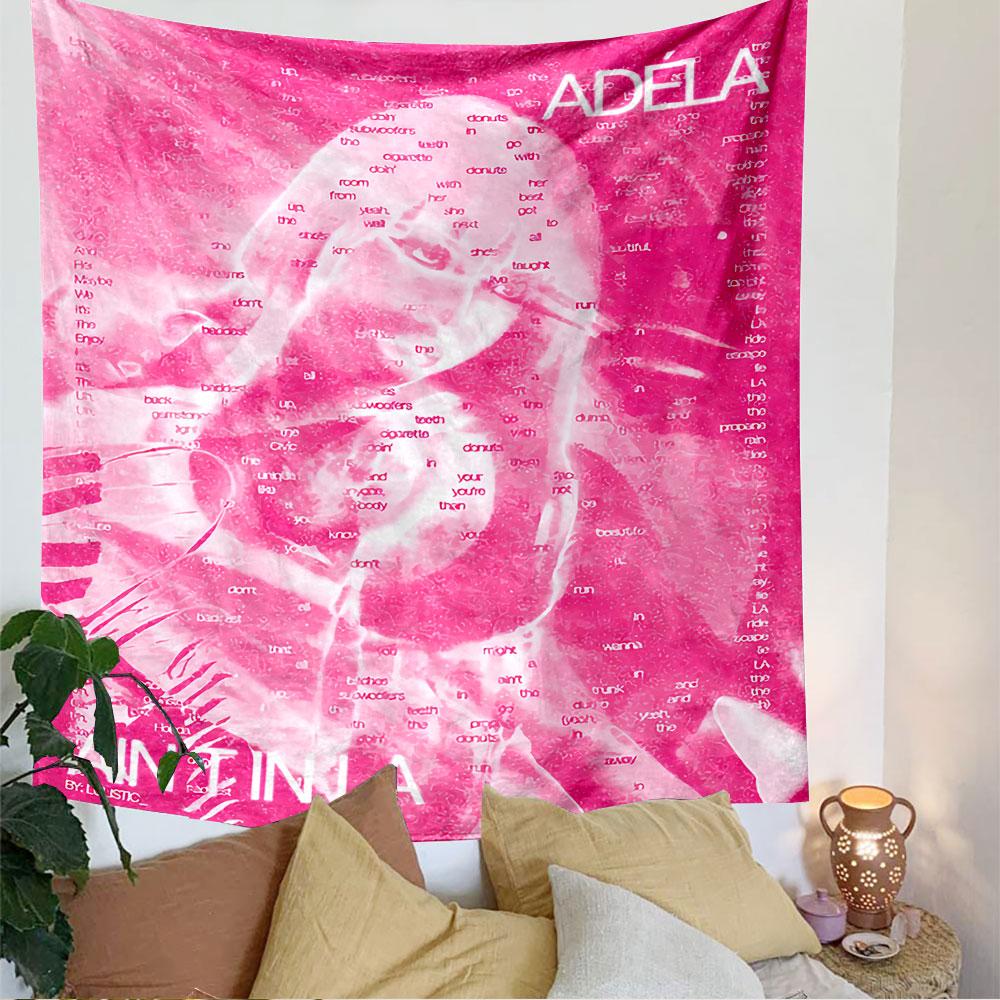 Adela Ain't in LA Tapestry Wall Hanging, Music Tour Poster Art, Trendy Wall Decor for Bedroom Living Room Dorm
