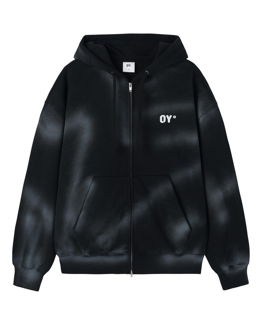 Openyard(Oy) Dirty Spray Melting Dolly Hoodie Zip Up - Black