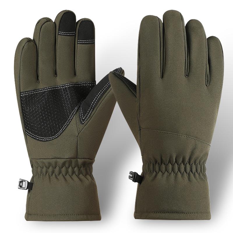 Men Women Winter Camouflage Fleece Thickened Ski Gloves Warm Non-slip Windproof And Waterproof Touch Screen Hiking Glove
