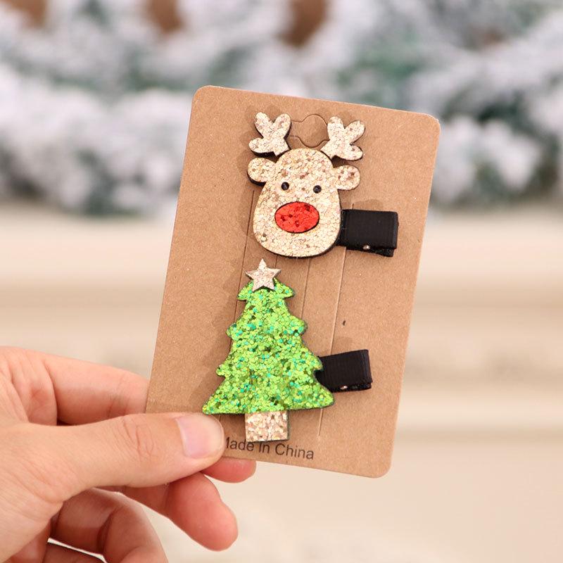 Colorful Christmas Hair Clip Set - Santa Claus Children s Gifts