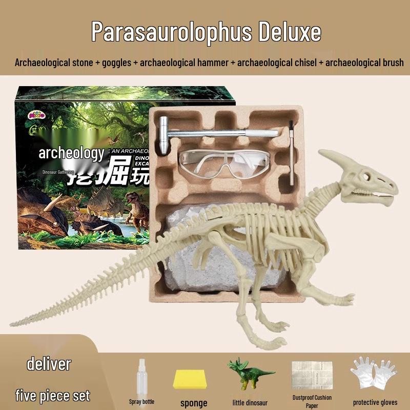 Dinosaur Fossil Excavation Toy - Gem and Skeleton Treasure Hunt for Kids