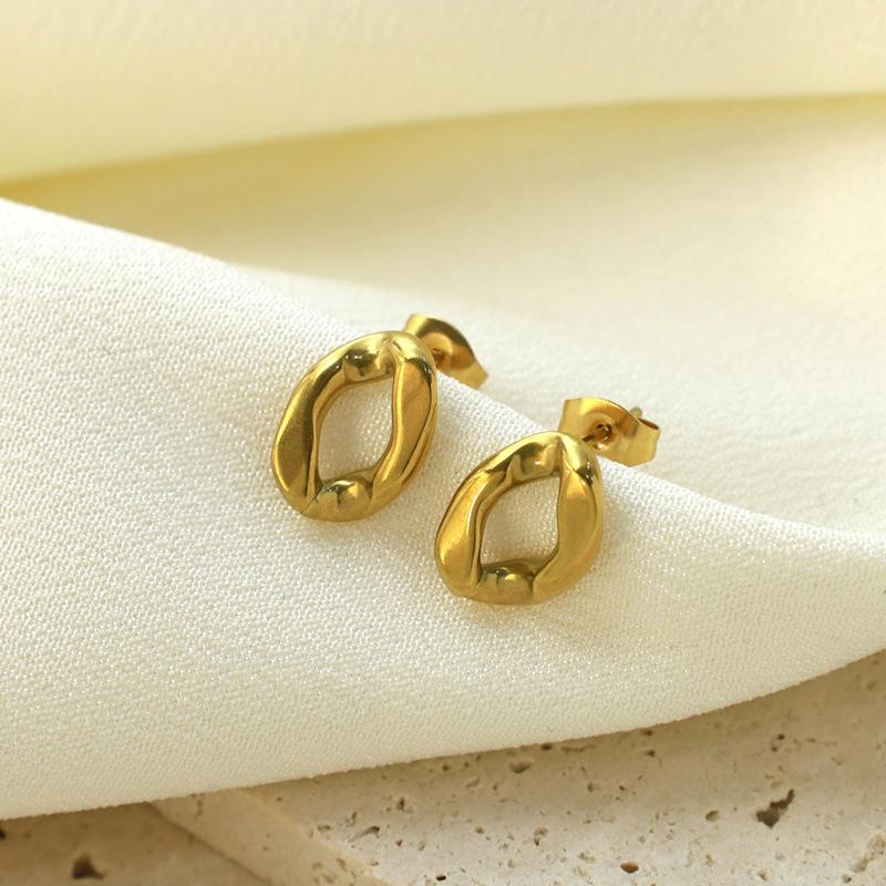 Temperament Simple Personality Geometric Jewelry Accessories Stainless Steel Irregular Shape Earrings Earrings