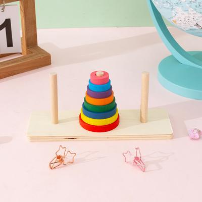 Dřevěná osmipatrová věž Hanoi Logická hádanka Mozkovna Intelektuální hračka Pro děti