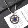 Herren Europäischer & Amerikanischer Stil Engel Teufel Auge Halskette, Blauer Diamant Hexagramm, Titanschmuck