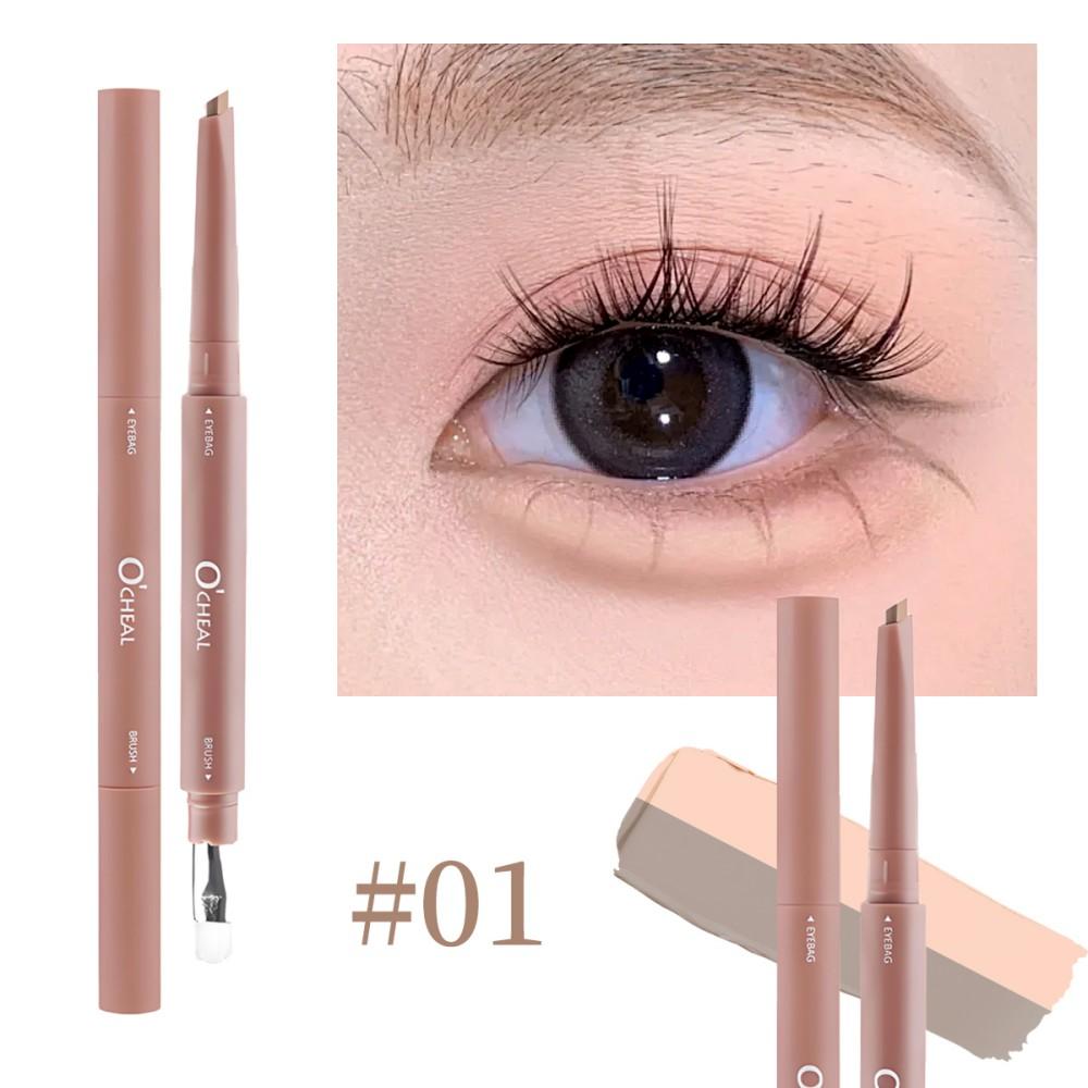 2-in-1 Bicolor Seidenraupen Stift Nude Pink Unter-Auge Matt Aufhellender Lidschattenstift Lidschatten Aufhellender Make-up Stift