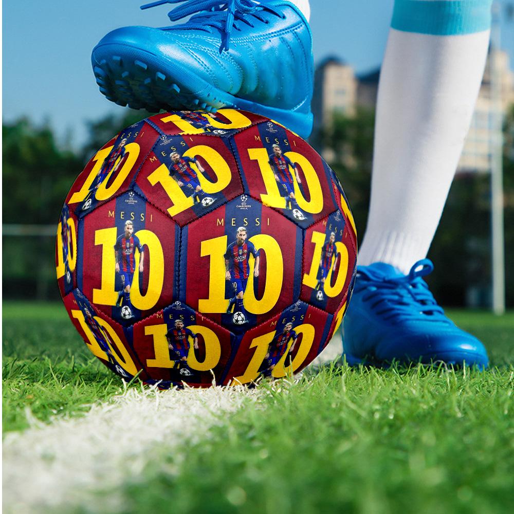 Lionel Messi Theme Soccer Ball Size 5 Soccer Ball Soft Touch Professional Training Football for Outdoor Sports