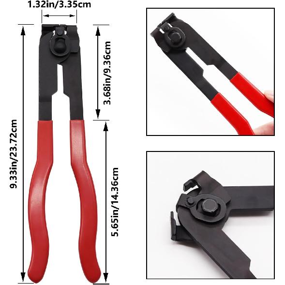 CV Boot Clamp Plier With 10PCS 304 Stainless Steel Crimp Bands, 5PCS Small And 5PCS Large Universal Adjustable Drive Shaft Drive Shaft Joint Boot