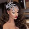 Women Rhinestone Leaf Design Glamorous Bridal Headband Forehead Decoration Headpieces For Wedding Prom Birthday Party Hair Accessories