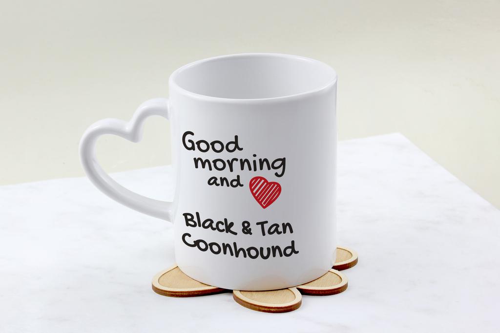 Black and Tan Coonhound – Cup with a dog, adorable cup with a heart-shaped handle | Art-Dog