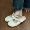 French Gentle Baotou Half Slippers Women's Outer Wear 2025 New Spring and Summer Slippers Flat Bottom One Pedal Half Support Sandals