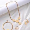 Luxury Polished Stainless Steel Four-Piece Jewelry Set by Earring Finger Ring Necklace Bracelet Chain Women Gift