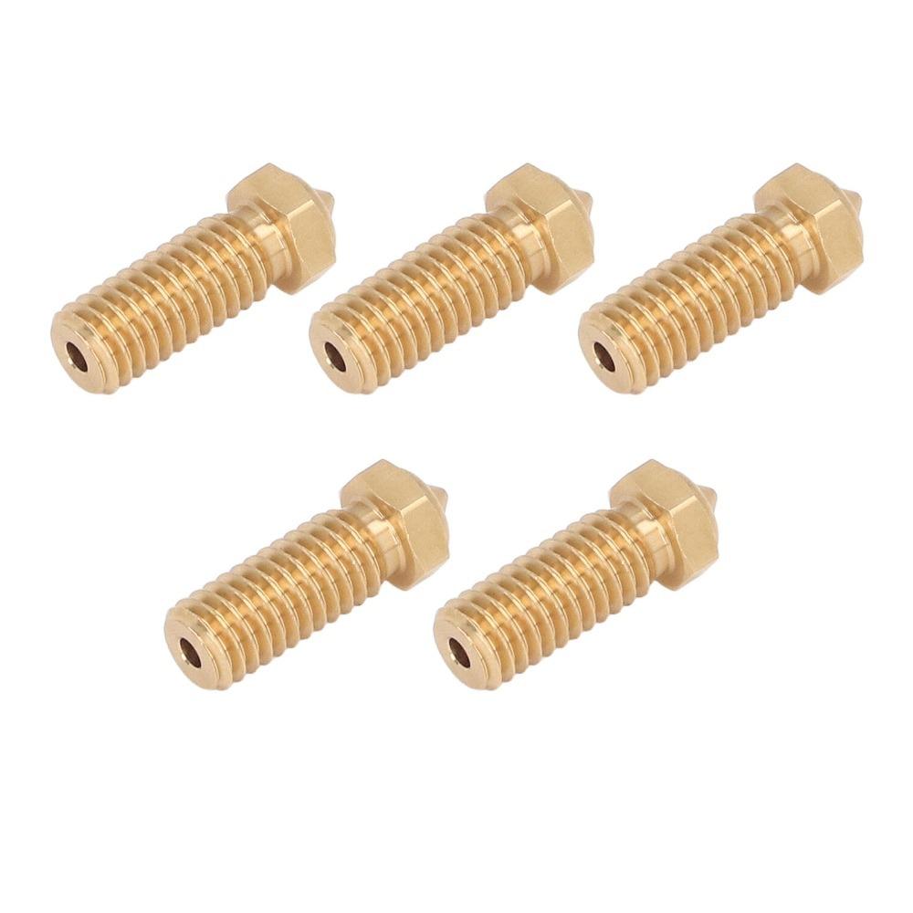 5PCS Brass Material 3D Printer Nozzle Precision Nozzle Extruder Nozzle for QIDI X Max3 Smart3 Plus3