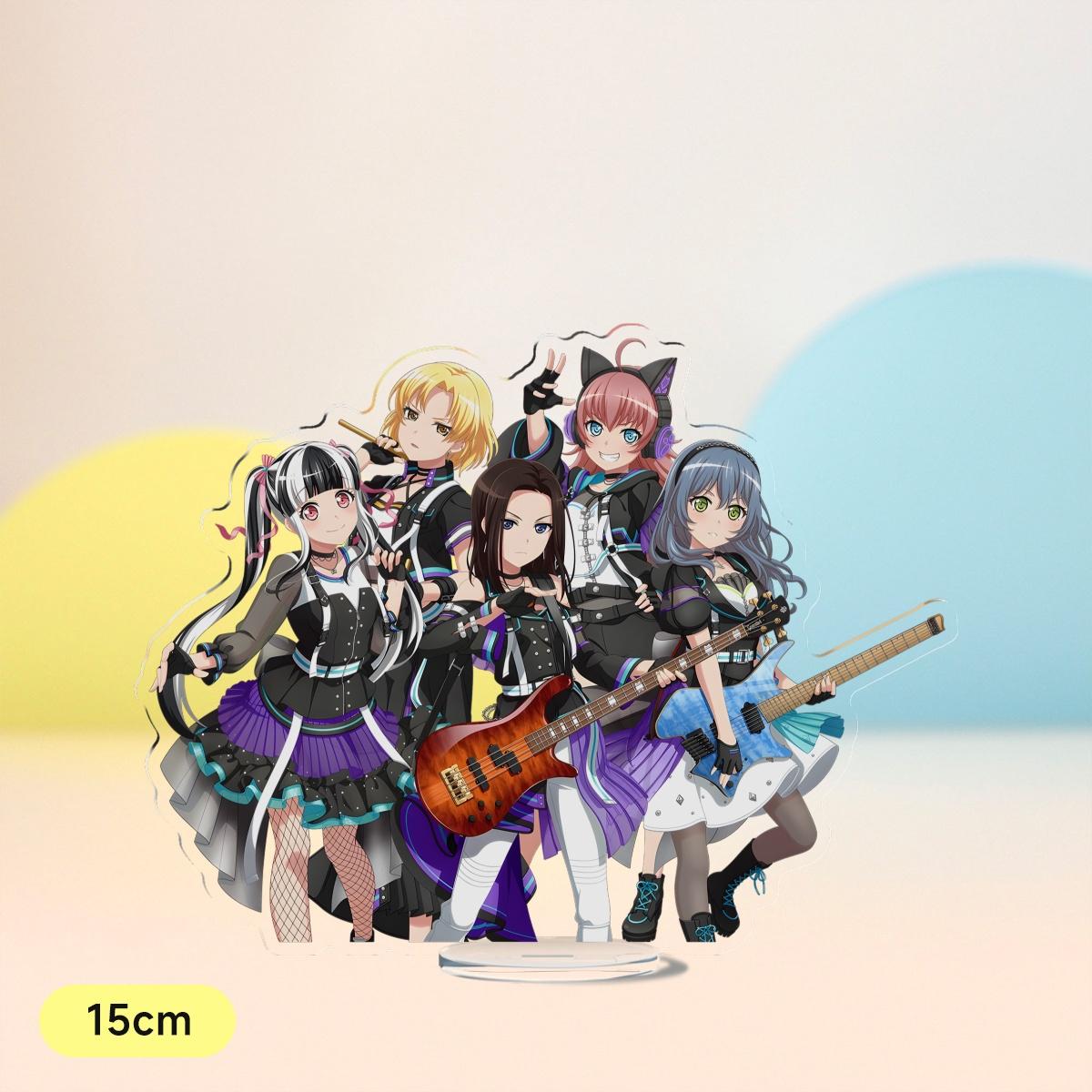 Anime BanG Dream! Stand Anime Spel Poppin'Party Hanazono Tae Kokoro Tsurumaki Yukina Minato Roselia Hazawa Tsugumi Acryl Stand 15 cm black