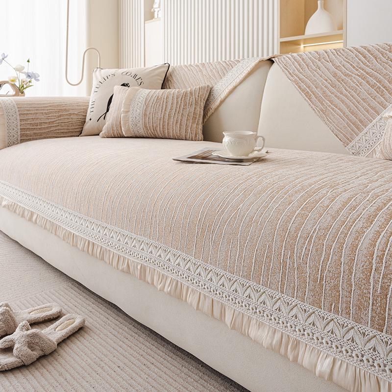 2025 Universal All-Season High-End Cream Sofa Cushion and Non-Slip Cover Set