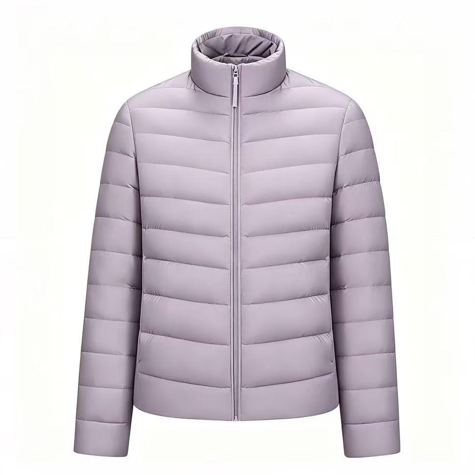 2026 Women's Casual Warm Down Jacket - 90% White Duck Down, Short, Lightweight, Stand Collar, Fashionable Versatile Autumn/Winter Outerwear