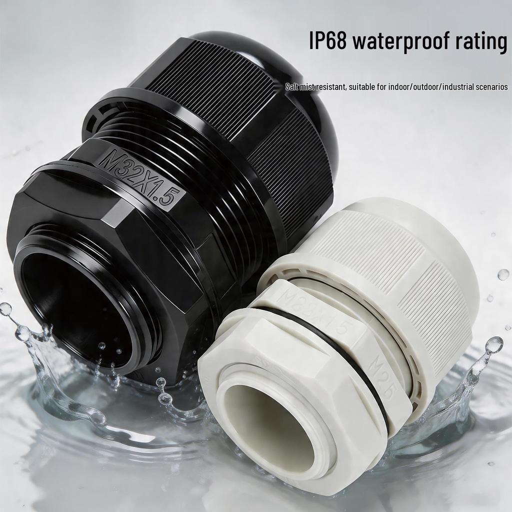 Nylon Waterproof Cable Connector Gland, M/PG Type, Flame Retardant, Sealed Threaded