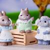Miniature Rabbit Figurines Mini Easters Bunnies Fairys Garden Miniature Ornament for Dollhouses Cake Toppers Decors