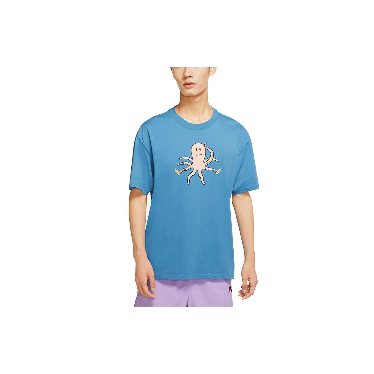 Men s Nike SB Printing Sports Round Neck Short Sleeve Netherlands Blue T-Shirt DJ1227-469 M