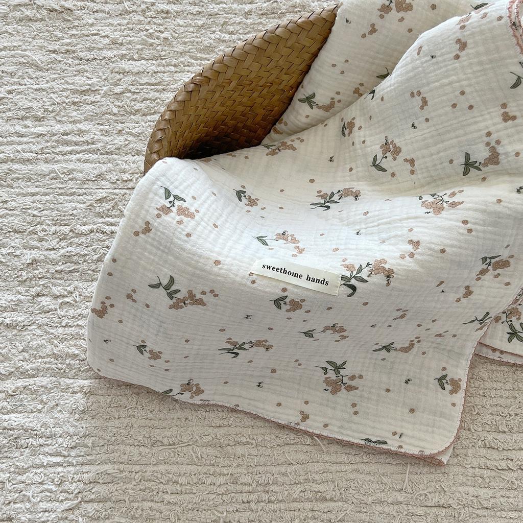 INS Gauze 100% Cotton Princess Blanket Summer Floral Baby Children Kids Blankets Soft Sleeping Bed Crib Quilt Stroller Blanket