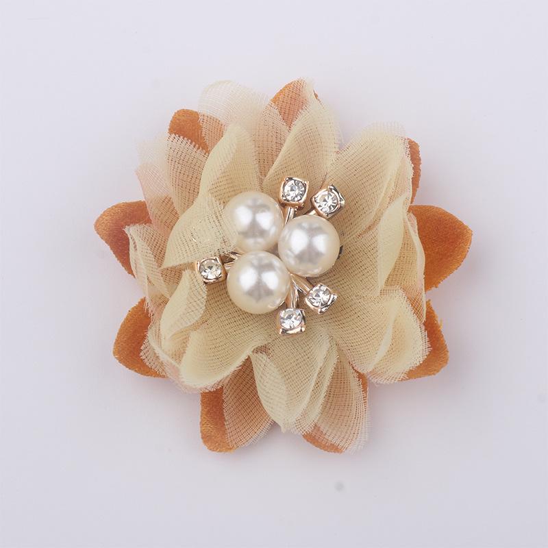 Fresh Handmade Pearl Flower Tulle Fabric Headwear for Kids - Realistic Jewelry Accessories