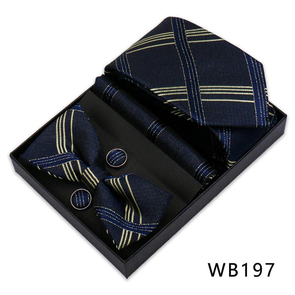 Men's Silk Bow Tie & Pocket Square Gift Set - Business & Wedding