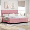 Box Spring Bed with Headboard Pink 200 x 200 cm Velvet