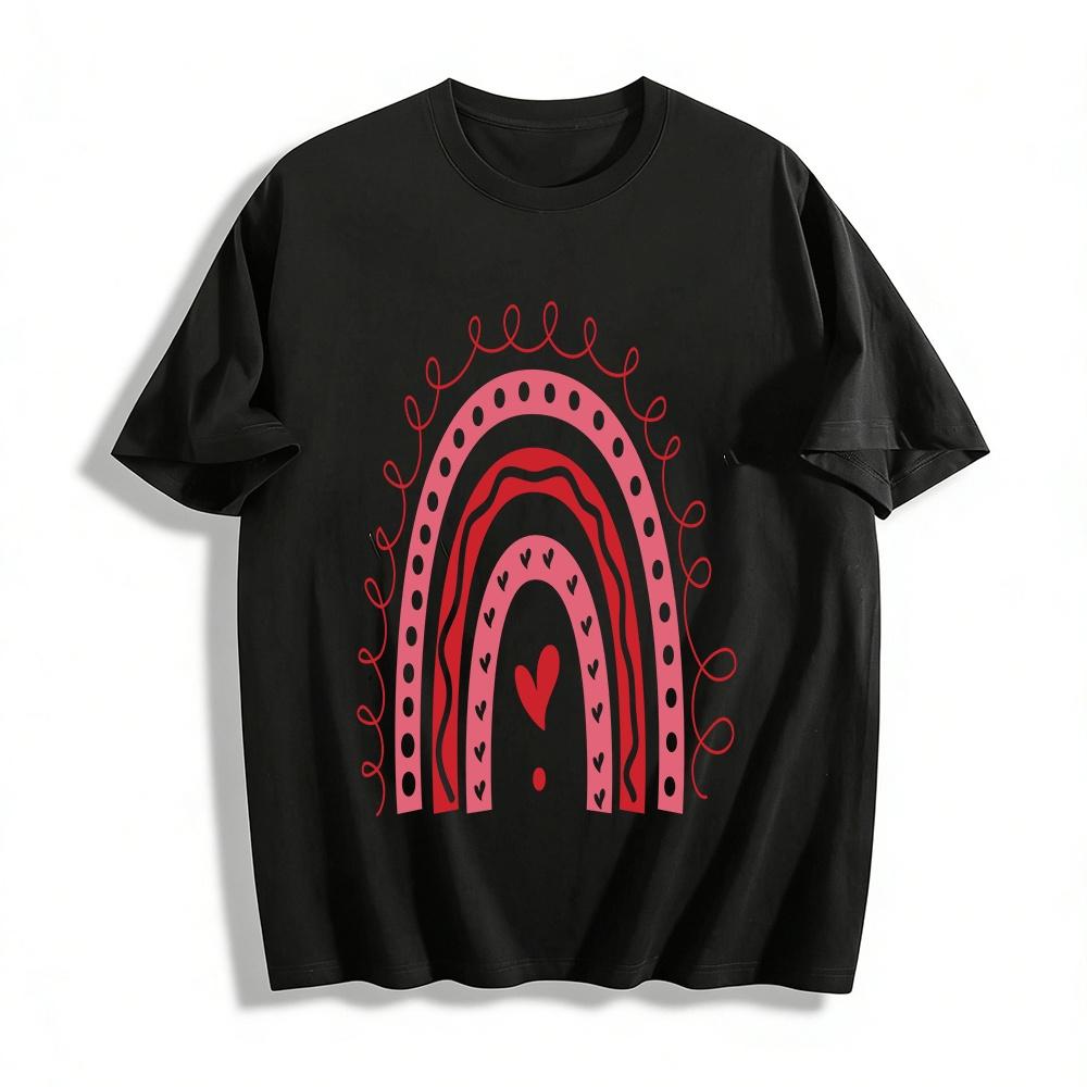 Love Rainbow Print Casual Top For Women And Girls Pure cotton T-shirt XXS