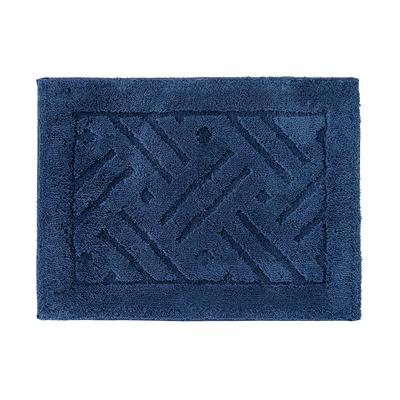 OKA Rikka Bath 45cm X Navy Dry-Good Mat, Approx. 60cm, (Absorbent, Quick-Drying, Washable, Large, Kando-kun)