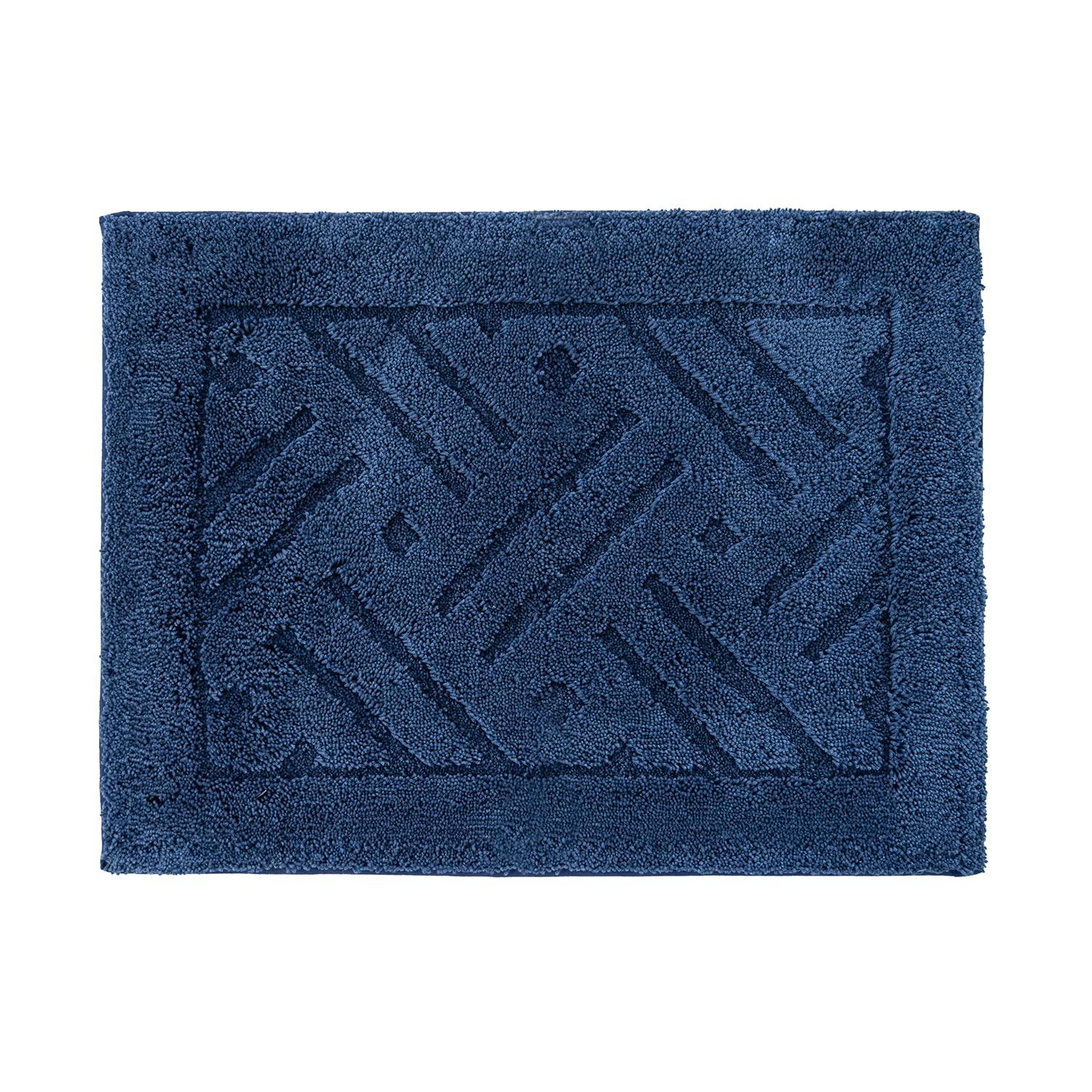 

OKA Rikka Bath 45cm x Navy Dry-Good Mat, Approx. 60cm, (Absorbent, Quick-Drying, Washable, Large, Kando-kun)