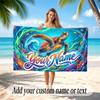 Octopus Sea Life Theme Soft Beach Towel Personalized Custom Name Text Towel Portable for Beach Pool Travel
