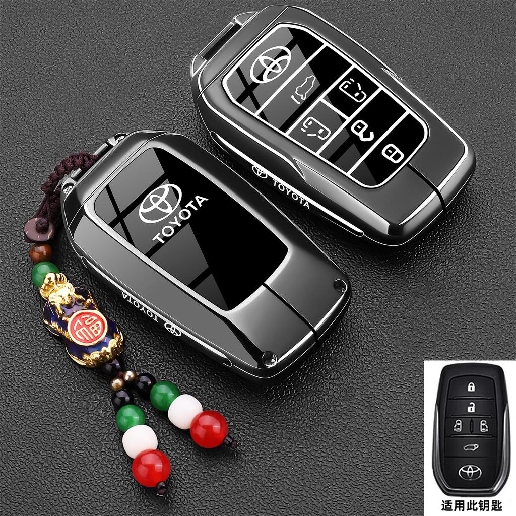Leather Car Key Cover Case Protection Shell Keychain For Toyota Vellfire Alphard 30 Series Previa Tarago 5 6 Accessory
