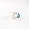 Swiss Blue Topaz Gemstone 925 Sterling Silver Jewelry Handcrafted Wedding Ring RR-63-2