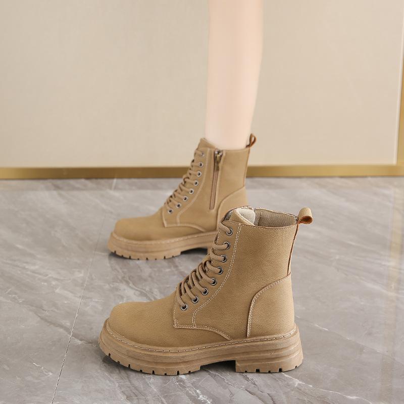 ins tide Martin boots women's 2025 autumn new British platform student short boots versatile locomotive rhubarb boots 2627