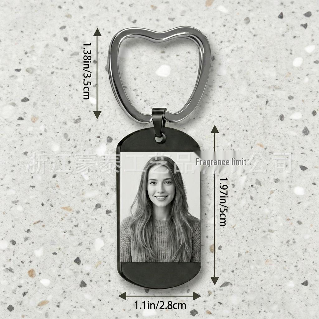 Anime Character One-Piece Laser Engraved Stainless Steel Dog Tag Keychain - Military Style Festival Gift