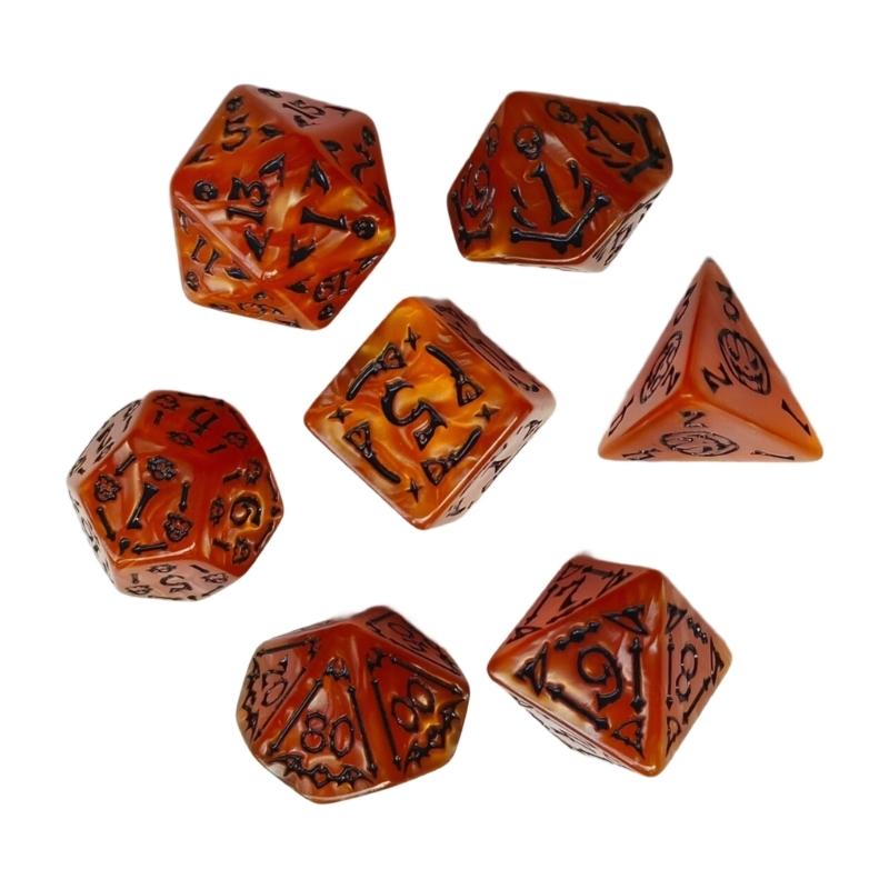 7Pcs Desktop Entertainment Acrylic Different Number of Face Dices Educational Digital Number Dices Various Shape Dices