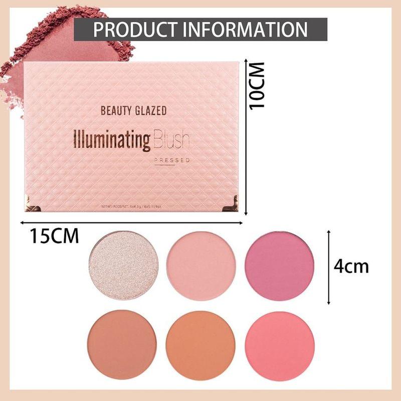 BEAUTY GLAZED - 6 Colours Blush Palette
