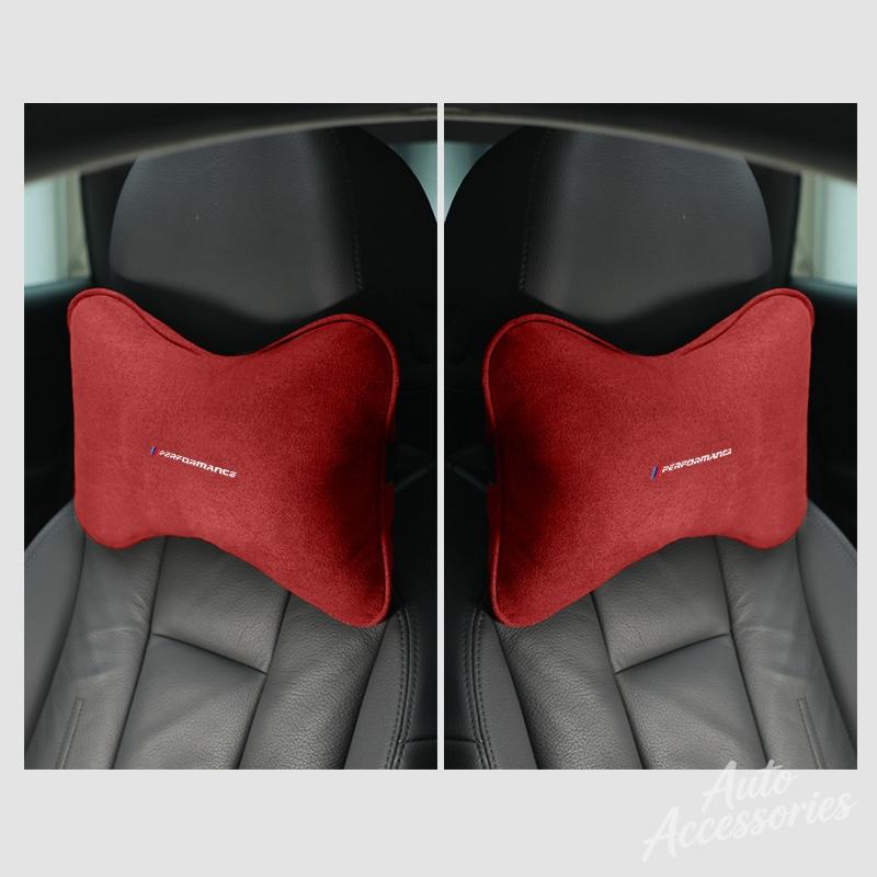 Suede Car Seat Neck Pillow Headrest Head Rest Relax Protection For Porsche Cayenne Cayman Panamera Macan Taycan Boxster stickers FU3