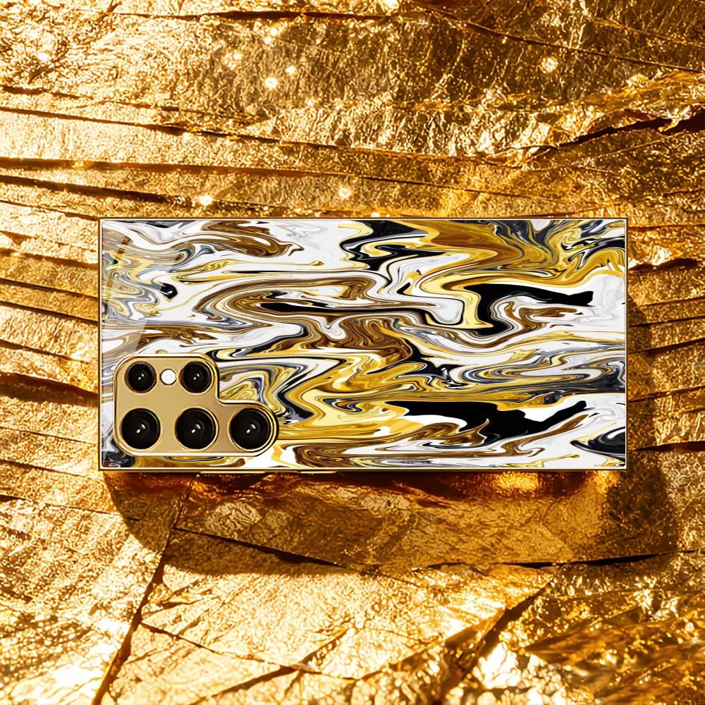 Gilding Atmosphere Simplicity High-end Electroplating Glass PhoneCase for Samsung Galaxy S26 S25 S24 S23 S22 S21 FE,Ultra,Plus