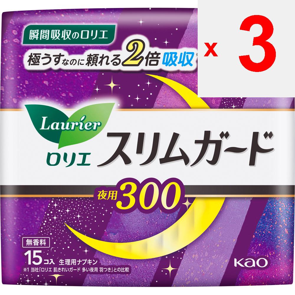 KAO Laurier SlimGuard Firmly for Night 300 15 Packs (Quasi-drug) Laurier Slim Guard Napkin Slim Laurier Slim Guard