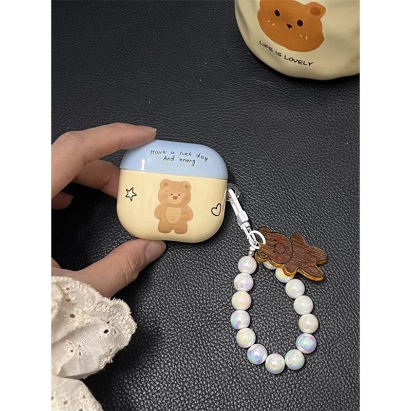 Korean Love Bear AirPods4 Protective Case 1/2 Generation Suitable for Apple Bluetooth Headset Case Pro3 Generation Pro2