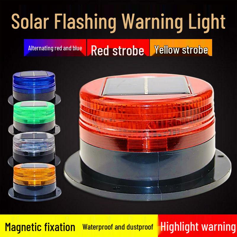 Waterproof Magnetic Solar Strobe Flashing Signal Light for Vehicle and Barrier Warning
