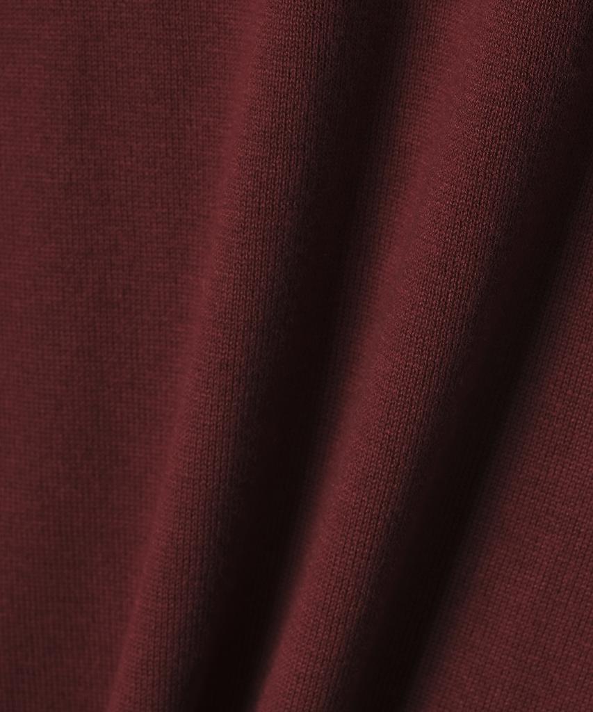 NOIRER Silk Wool Blend Deep V-Neck Knit (Red)