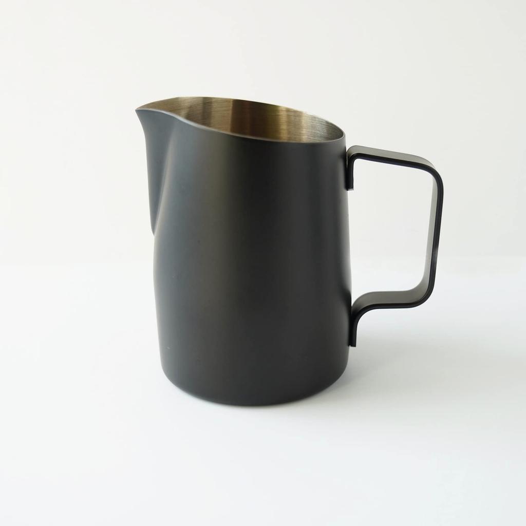 FUN COFFEE Milk Pitcher, Latte Art Milk Frothing PitcherJug, Espresso Coffee, 15 oz (450ml), Black (co-0008)