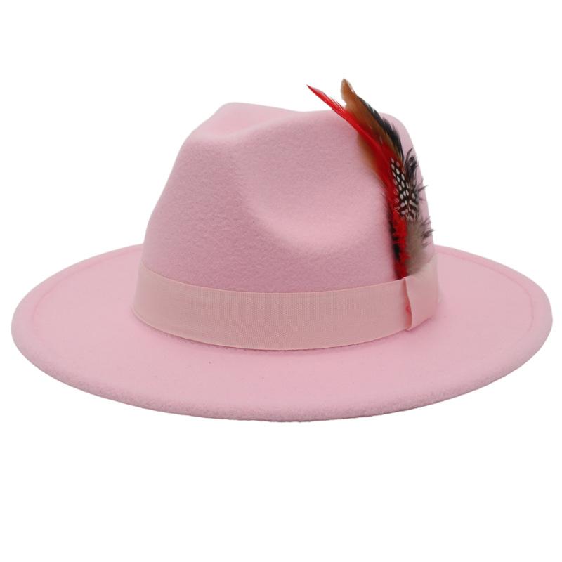 Wind Jazz Hat Square Ribbon Top Hat Gentleman Lady Woolen Hat Felt Hat Hat